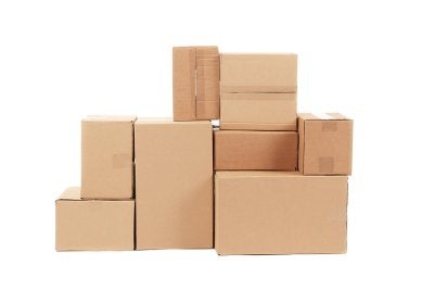 Boxes piled up ready to be kept at a storage house in Mountain View, CA