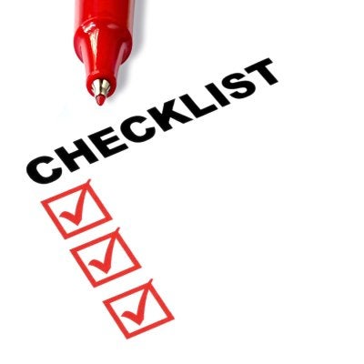 Checklist with red ink at Independence Storage in Mountain View, CA